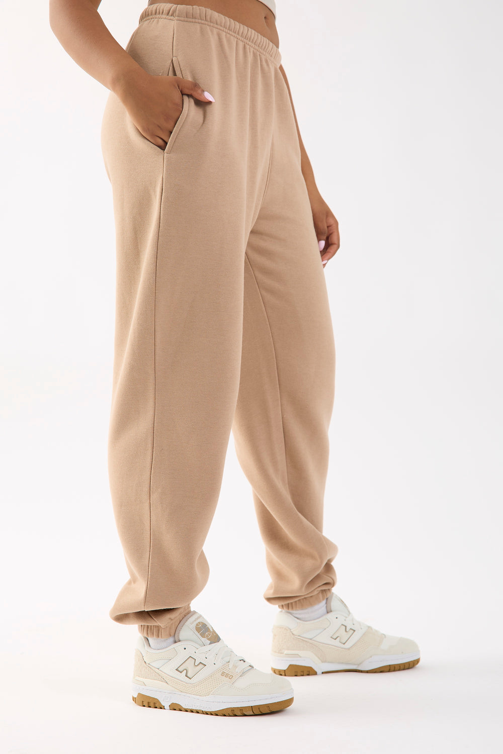 Camel Embroidered Cuffed Joggers