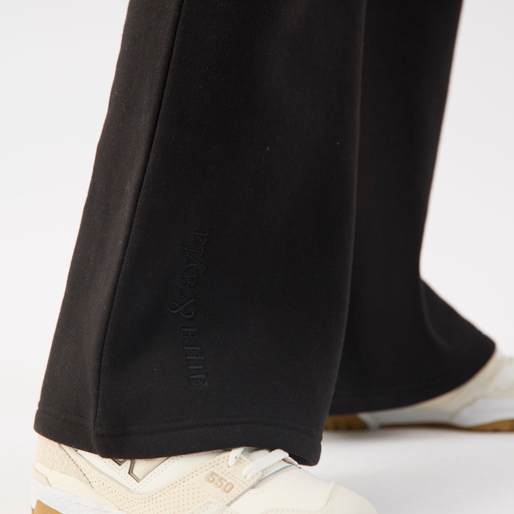 
                      
                        Black Embroidered Wide Leg Joggers
                      
                    